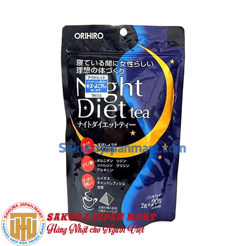 Trà giảm cân Orihiro Night Diet Tea Nhật Bản (20 gói x 2g)